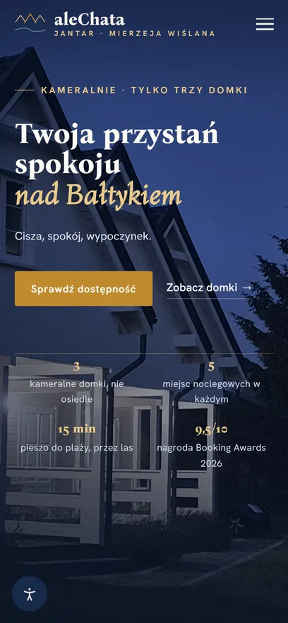 AleChata Jantar — widok mobile
