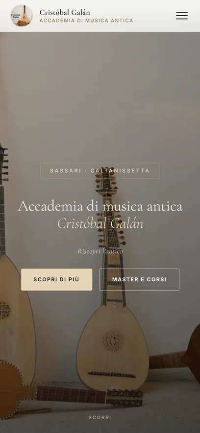 Accademia Cristóbal Galán — widok mobile